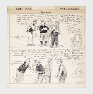 Item #29146 “Golf Bugs: The Score” Original of a two-panel cartoon, india ink on light card,...