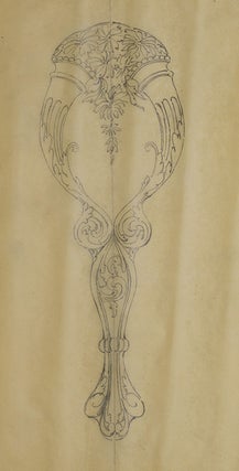 Item #29345 Original pencil design for ladies' hand mirror. George R. Benda