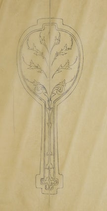 Item #29346 Original pencil design for ladies' hand mirror. George R. Benda