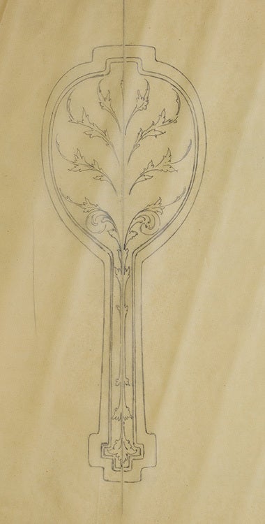 Original pencil design for ladies' hand mirror