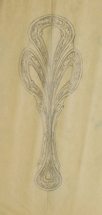 Item #29350 Original pencil design for ladies' hand mirror. George R. Benda