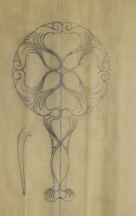 Item #29352 Original pencil design for ladies' hand mirror. George R. Benda