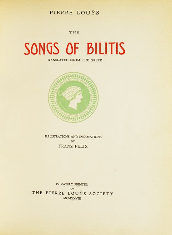 The Songs of Bilitis, translated from the Greek (7/10)