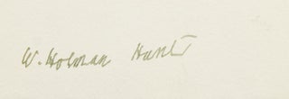 Item #29688 Card signed in ink “W. Holman Hunt”. William Holman Hunt