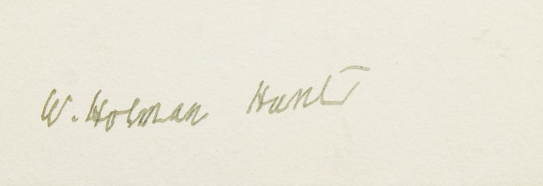 Item #29688 Card signed in ink “W. Holman Hunt”. William Holman Hunt.
