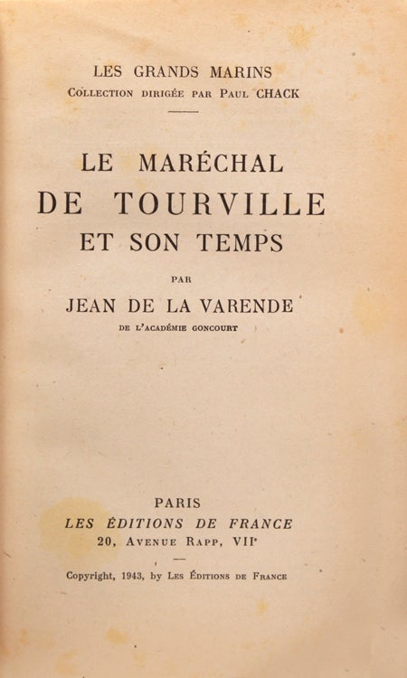 Le Maréchal de Tourville et Son Temps
