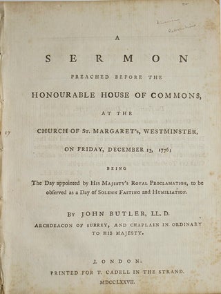 Item #300073 A Sermon Preached before the Honourable House of Commons, at the Church of St....