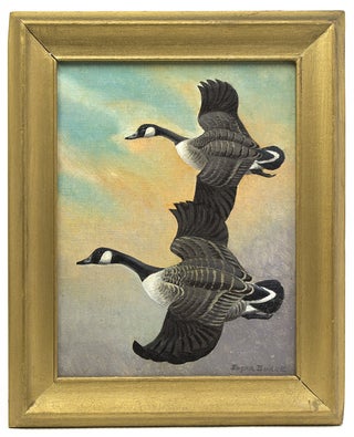 Oil: Canada Geese. Edgar Burke.