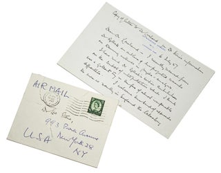 Item #300266 Autograph Letter, signed ("Edward Glover"), to Dr. Leo Stone. Edward Glover