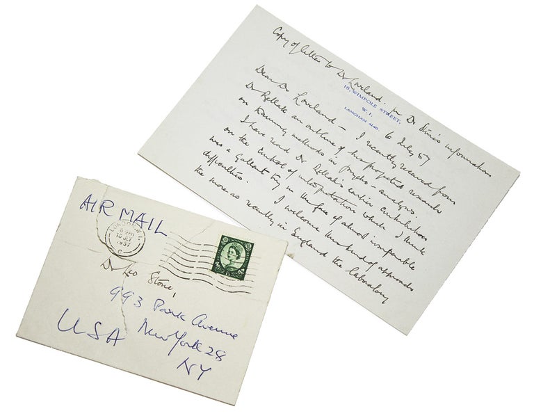 Item #300266 Autograph Letter, signed ("Edward Glover"), to Dr. Leo Stone. Edward Glover.