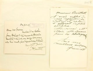 Item #300379 Autograph Letter, Signed. To American Sculptor Theodore H. Bartlett (1835-1922)....