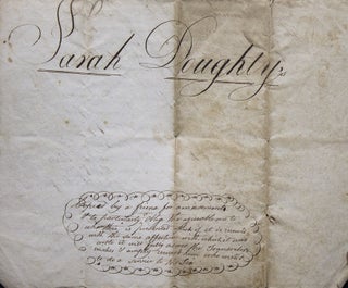 Item #300744 Manuscript of "A Farewell to Rachel Wilson" by Sarah Doughty, Copyist. John Drinker