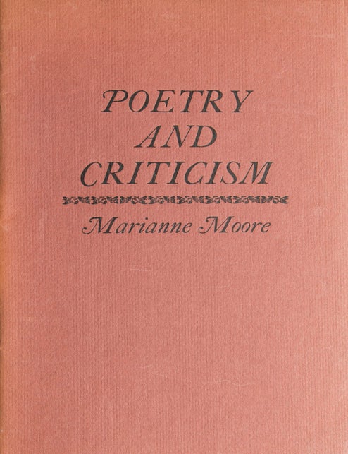 Item #300904 Poetry and Criticism. Marianne Moore.