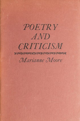 Item #300904 Poetry and Criticism. Marianne Moore