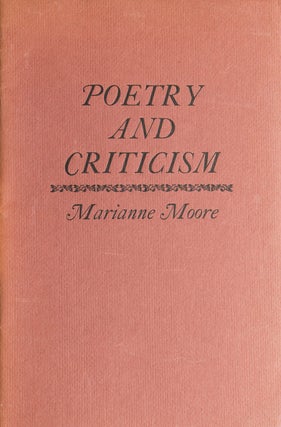 Item #300904 Poetry and Criticism. Marianne Moore