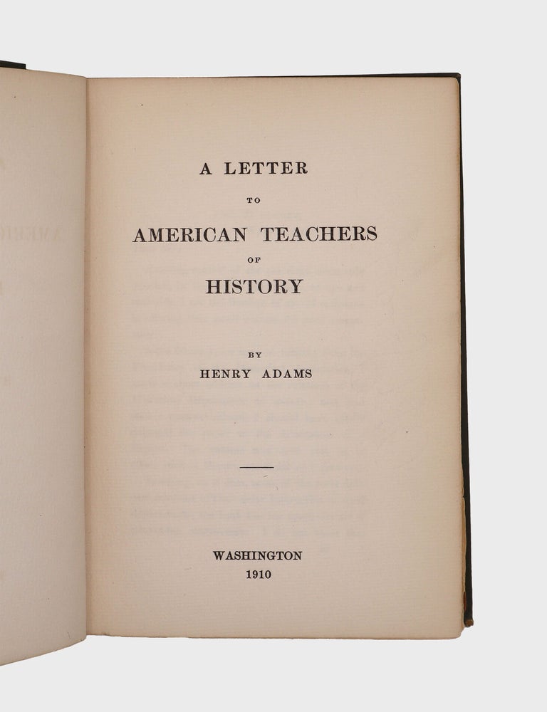 A Letter to American Teachers of History