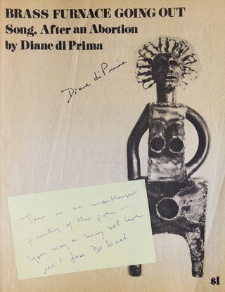 Item #301274 Brass Furnace Going Out. Song, After an Abortion. Diane Di Prima