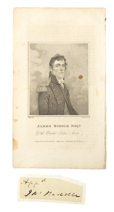 Item #301620 Signature clipped from a document [with] an engraving of Biddle. James Biddle