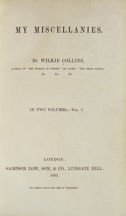 Item #301816 My Miscellanies. Wilkie Collins