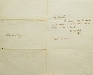 Item #301921 Autograph Note, signed ("RS."). Robert Southey