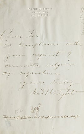 Item #30198 Autograph letter signed “Ned Wright”. Crime, Edward “Ned” Wright, Thief