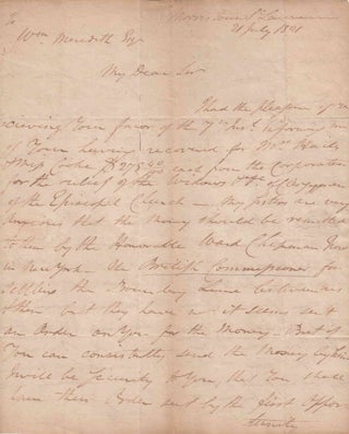 Item #302149 ALS. To William Meredith Esq. of Philadelphia about recovery of money. NJ...