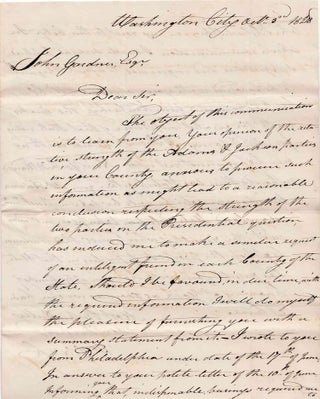 Item #302397 Autograph Letter, Signed "Wm Clark" To John Gardner of York, Pa inquiring as to...
