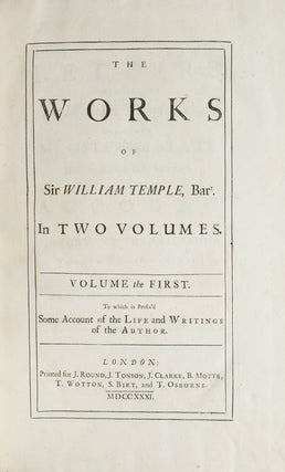 The Works … in two volumes. ... To which is prefix’d Some account of the life and writings of the author. [Edited by Jonathan Swift]]