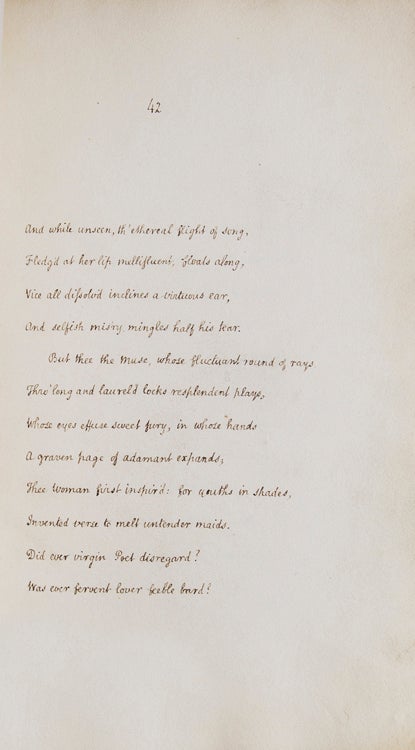 Woman. A Poem [autograph fair-copy manuscript of an early unpublished draft]