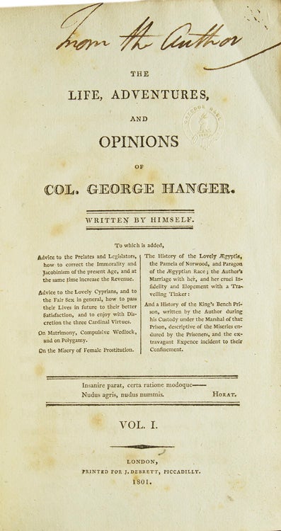 The Life, Adventures and Opinions of Col. George Hanger