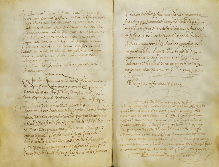 Autograph Manuscript Records of the noble Passano family of Genoa, Italy compiled for Antonio Da Passano the 123rd Doge of Genoa and Corsica and his children, heirs, and successors