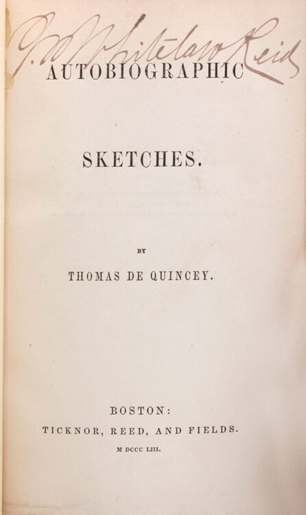 Writings of Thomas De Quincey