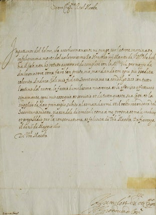 Item #304128 Letter signed to Marie de' Medici offering condolences on the assassination of...