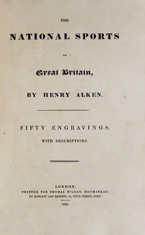 The National Sports of Great Britain, … Fifty Engravings, with Descriptions