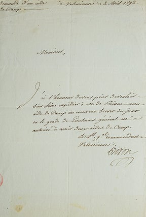 Item #304853 Autograph letter signed ("Biron") ordering the expedition of the appointment of his...