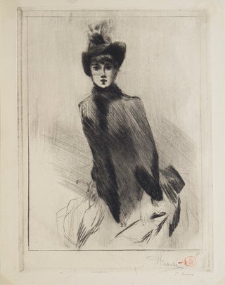 Item #304891 Drypoint: "Femme au chapeau" Henri Boutet