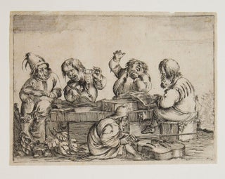 Item #304893 Etching: "Musical Dwarfs" 5 dwarfs playing instruments and singing. Dwarfs, unknown...