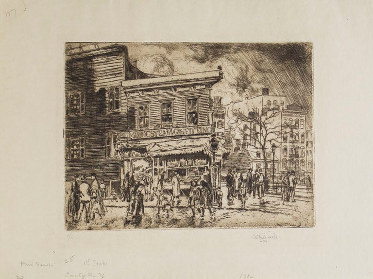 Item #304944 "Five Points." Etching and sand ground with surface tone. Charles Henry White.