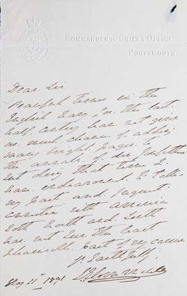 Item #304965 ALS lauding the state of the English Navy. John Edward Commerell