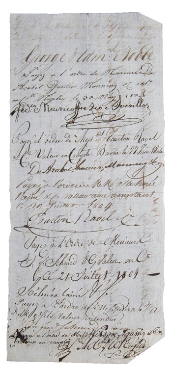 Item #304979 Treasury document signed remitting £250 to Messrs. George and Edward Noble. Alexander John Ball, Sir.