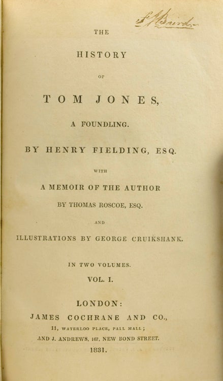 The History of Tom Jones, A Foundling...with a Memoir of the Author by Thoms Roscoe, Esq