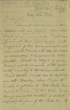Item #305037 ALS. To Messrs Longman. About details of contract for Travels in the Ionian Isles,...