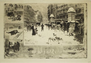 Item #305064 Etching: L'Hiver à Paris ou la Neige à Paris. Felix Hilaire Buhot