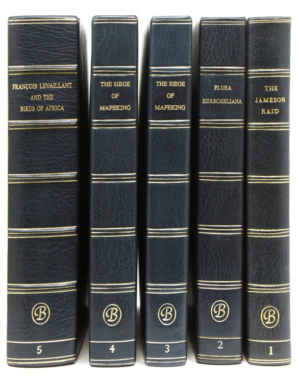 [Brenthurst Series. Third Series] 1. The Jameson Raid: A Centennial  Retrospective by Greg H. Cuthbertson. 2 Brian Warner and John Rourke.  Flora Herscheliana:  Sir John and Lady Herschel at the Cape 1834 to 1838 by Brian Warner and John Rourke. 3. The Siege of Mafeking, Vol. 1, edited by Iain R Smith. 4. The Siege of Mafeking, Vol. 2. 5. François Levaillant and the Birds of Africa by L. C. Rookmaker et al