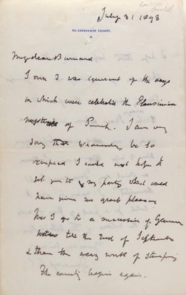 Item #305164 ALS. To Burnand [Sir Francis Burnand (1880–1906)] Editor of Punch "My dear...