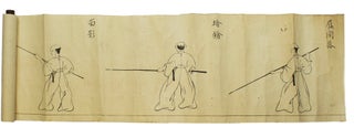 Item #305327 Japanese manuscript scroll, signed by Condo. Sojutsu martial arts, Condo