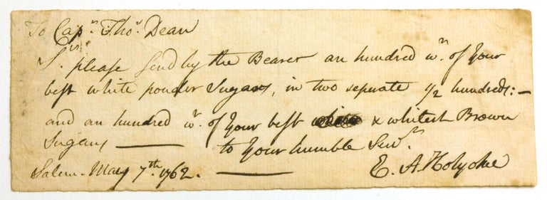Autograph Document, Signed ("E. A. Holyoke"), and Manuscript Medical Prescription