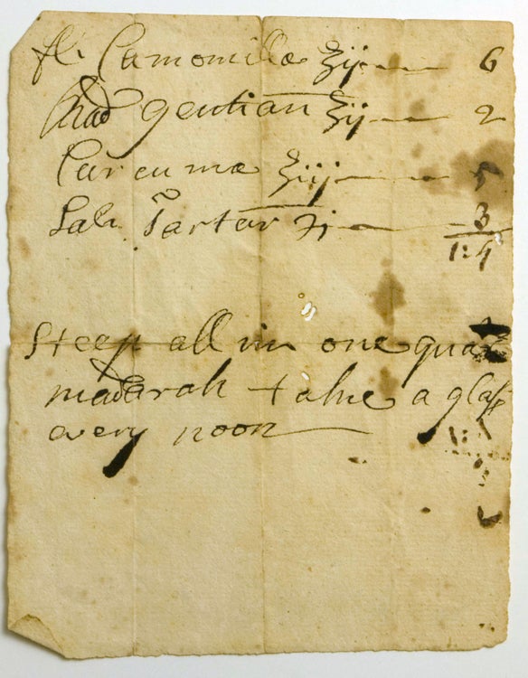 Autograph Document, Signed ("E. A. Holyoke"), and Manuscript Medical Prescription