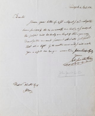 Item #305489 ALS. To Thomas W. Olcott. About a loan. John Jacob Astor