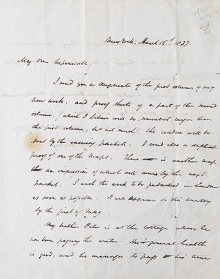 Item #305510 Autograph Letter Signed ("Washington Irving"), to Col. Thomas Aspinwall, his...